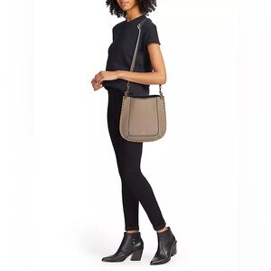 Isabel Marant Oskan Leather shoulder bag in taupe